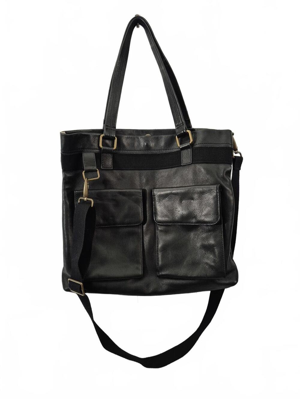 Clarks Ladies Black Leather Tote Carrying And Shoulder Strap Tote Snap Closure 2